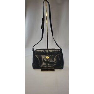 Etienne Aigner Shoulder Bag Handbag Purse Leather Black w/ Signature Lining
